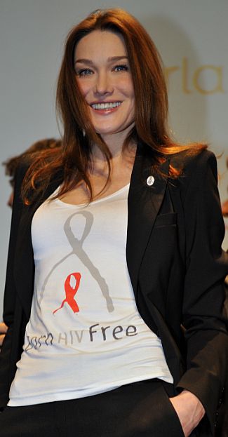 File photo shows Carla attending the international launch of the Born Hiv Free campaign in Paris