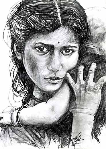A pencil sketch by D Udaya Kumar