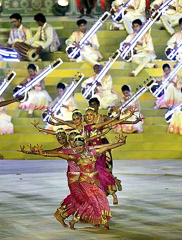 Dancers perform during the opening ceremony for the Commonwealth Games