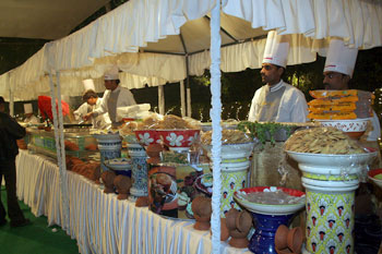 One of the food stalls at the dinner venue