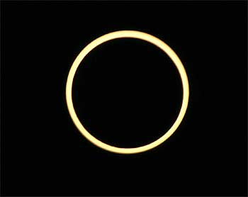 An Annular solar eclipse occurs over the skies of Rameswaram.