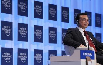 Li Keqiang at the Davos World Economic Forum.