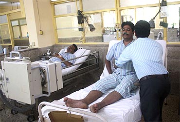 An affected person at the hospital