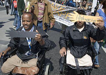 Protest against use of cluster bombs in Geneva