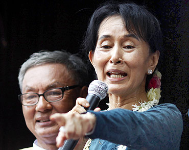 Myanmar's pro-democracy icon Aung San Sui Kyi