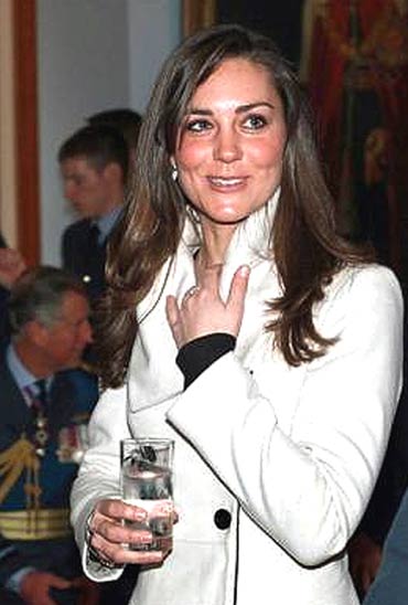 Kate Middleton smiles during Prince Williams' graduation ceremony at RAF Cranwell