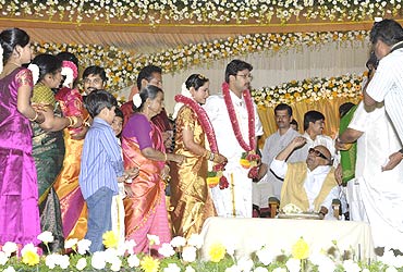TN Chief Minister M Karunanidhi blesses the couple