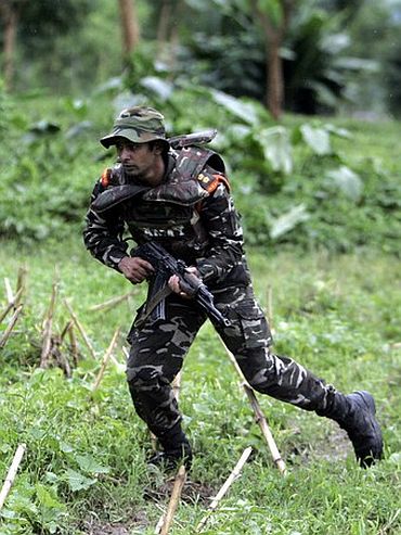 File photo shows a member of the Ghatak battalion on a training mission