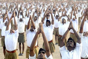 RSS workers participate in a national camp