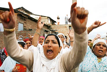 An anti-India protest in Srinagar