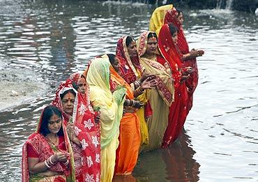 A Chhat Puja celebration in Bihar