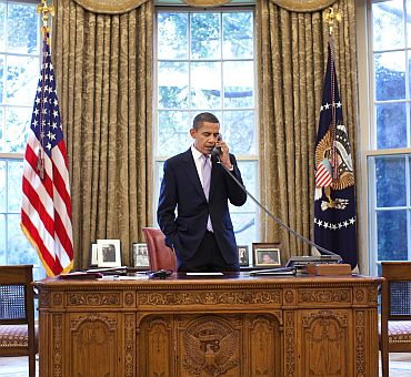 US President Barack Obama at the Oval Office