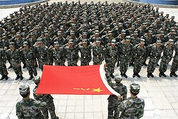 Soldiers from the Chinese People's Liberation Army