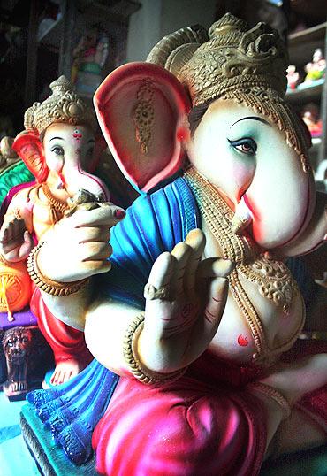 A Ganesha idol made of clay