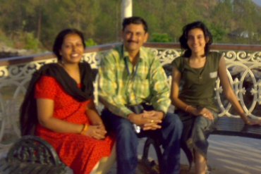 Shreya with her parents