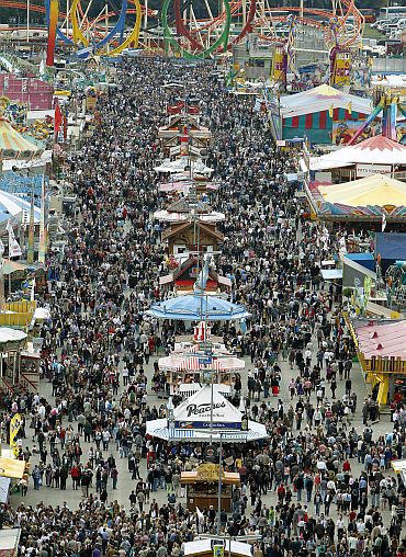 A general view of the festival grounds on the opening day of the 177th Oktoberfest in Munich