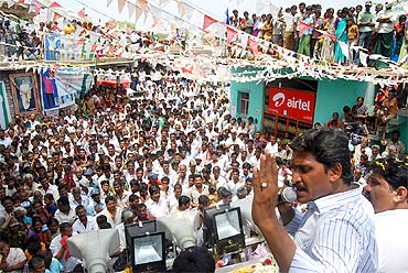 Jagan Mohan Reddy at his election campaign
