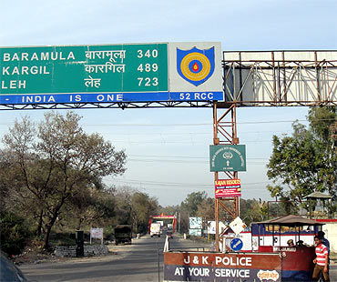 A road signboard on the highway.