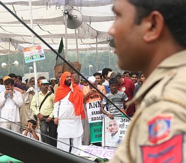 A file photo of Anna Hazare's supporters at Ramlila Maidan