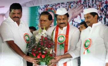 K Chiranjeevi was formally inducted into the Congress party by AP Chief Minister Kiran Kumar Reddy and party president Botsa Satyanarayana
