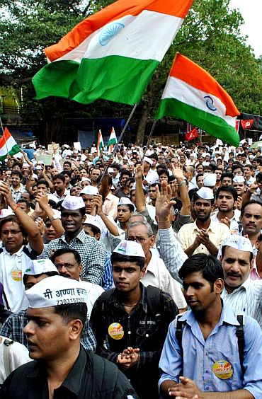 Anna Hazare's supporters