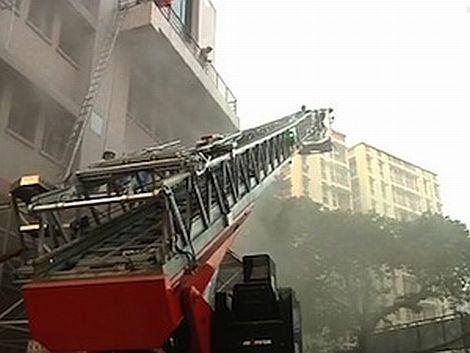 Fire brigade engines near AMRI Hospital