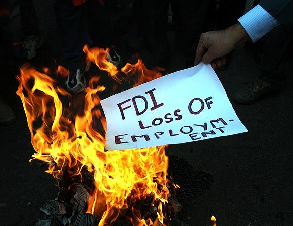 A protest against FDI in retail