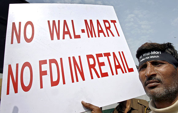 A protest against FDI in retail