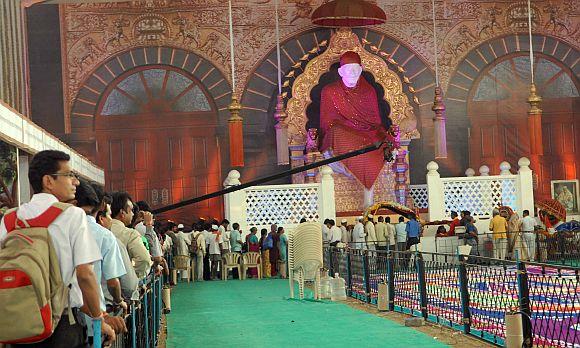 A replica of the Sai Baba temple has been recreated in Mumbai for a four-day Shri Sai Satcharitra Mahaparayan festival which began on Thursday