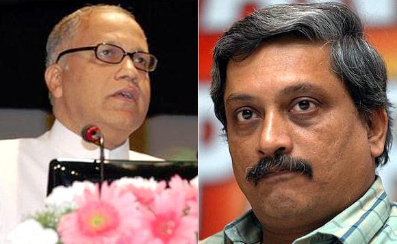 Goa CM Digambar Kamat and Leader of the Opposition Manohar Parrikar