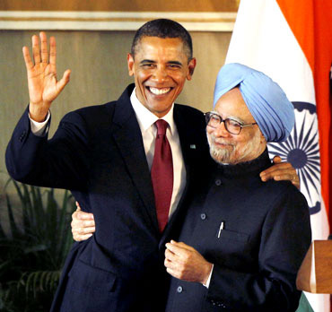 US President Barack Obama with Prime Minister Dr Singh