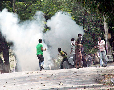 TSJAC members clashed with security personnel in Hyderabad on Tuesday