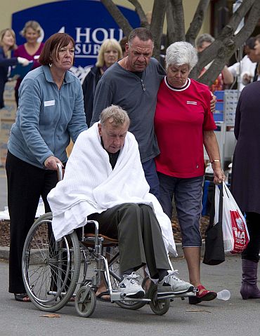 An injured resident arrives at the car park of a 24-hour surgery on Bealey Avenue in Christchurch