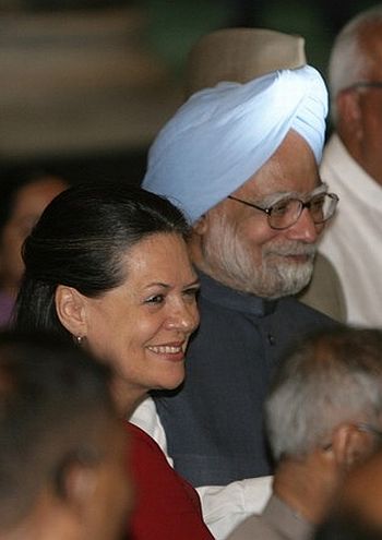 The Congress president with the prime minister