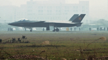 An aircraft that is reported to be a Chinese stealth fighter is seen in Chengdu, Sichuan province