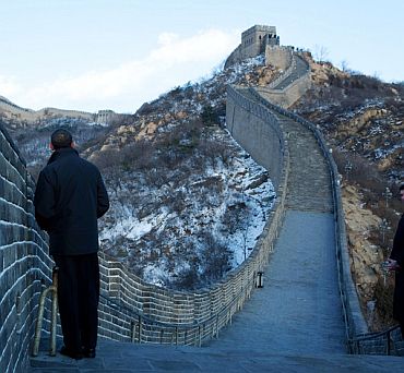 File photo of US President at the Great Wall of China