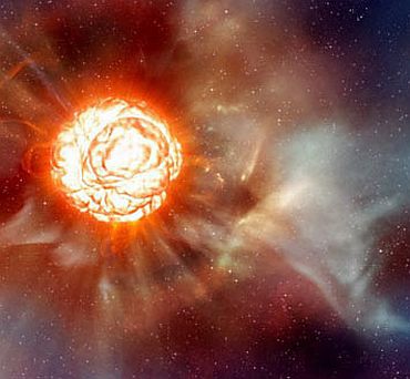 This artist's impression shows the supergiant star Betelgeuse as it was revealed by the Very Large Telescope.