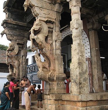 The entrance to the Padmanabhaswamy temple