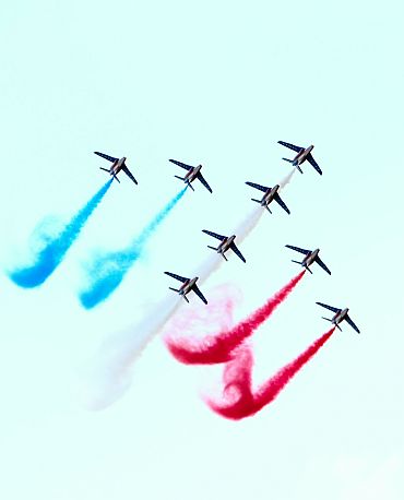 Display by the Patrouille de France aerobatics team