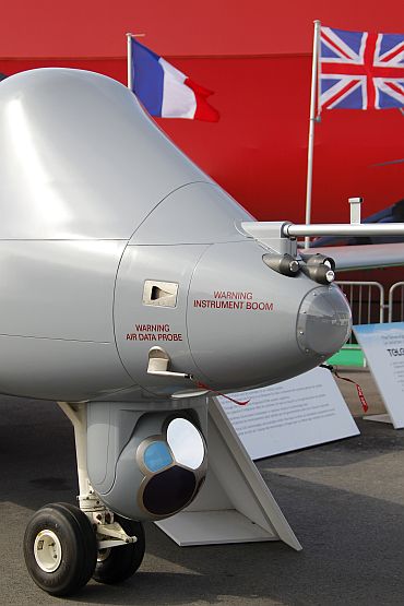 Telemos' Prototype, a drone co-developed by France's Dassault aviation and Britain's BAE, is seen during the 49th Paris Air Show at the Le Bourget airport