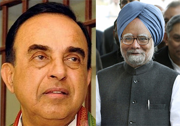 Janata Party president Subramanian Swamy and Prime Minister Manmohan Singh