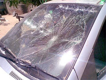Inderjit's damaged car