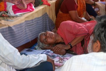 Medha Patkar during her hunger strike in Mumbai