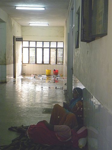 A filthy toilet right next to the encephalitis ward at BRD Hospital in Gorakhpur Photograph: Nishi Tiwari/Rediff.com