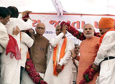 At L K Advani's Jan Chetna Yatra