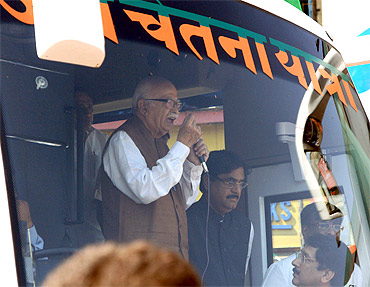 At L K Advani's Jan Chetna Yatra