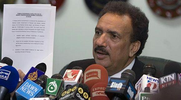 Pakistan's Interior Minister Rehman Malik