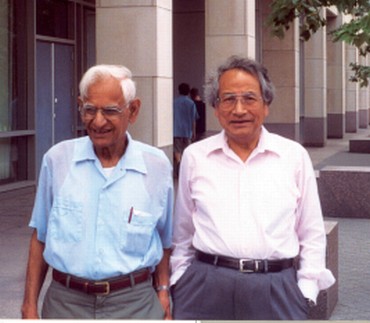 Dr Har Gobind Khorana, left, with Dr Uttam RajBhandary at MIT