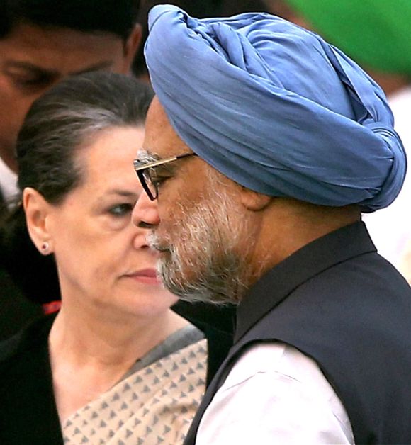 Congress party President Sonia Gandhi and Prime Minister Manmohan Singh