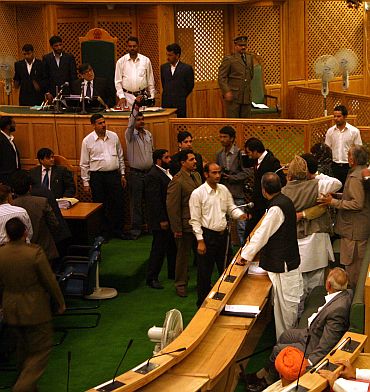 Pandemonium in J&K assembly over NC worker's death on Monday